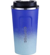 Resim Skycity 510ml Akıllı Sıcaklık Gösteren Paslanmaz Çelik Vakumlu Termos Bardak, Isı/sıcak Tutma, Sızdırmaz, Araç Ve Seyahat İçin Mavi Degrade Beyaz 