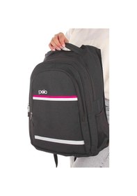 Resim Temel My Polo Sırt Çantası Pembe Beyaz Çizgili Füme 8860 Füme 