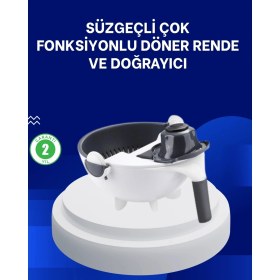 Resim Pileli Store Mutfak Için Pratik 5 Bıçaklı Rende ve Süzgeç Seti 