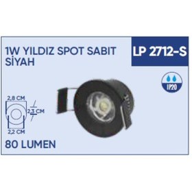 Resim 1w Yıldız Spot Sabit Siyah Kasa Kırmızı 