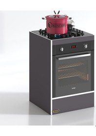 Resim Kenzlife ankastre modülü kabini helyum gri fırın ocak dolabı 