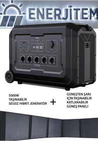 Resim Storcell Elektrikli Araç Paket 3, 5 Kw=5000 W Sessiz Hibrit Jeneratör,Taşınabilir Güç Kaynağı,5040Wh LifePo4 