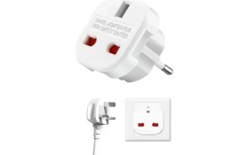 Resim Daisy Store Hadron Ingiltere’den Ab’ye Seyahat Adaptörü, Uk G Tip 3 Pin’den Avrupa E/f Tipi 2 Pin Priz Dönüştürücü, Güvenlik Kilitli, 240V 10A, 16A, Fransa, Almanya, Hollanda, Polonya, Isveç Uyumlu 