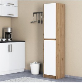 Resim Umg Mobilya Patentli Astira Kulpsuz Boy Dolabı, Mutfak Dolabı, Ayakkabılık, Kiler/banyo Dolabı, Elbise Dolabı Beyaz - Meşe 