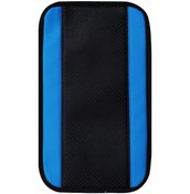Resim 32x19cm Pu Karbon Fiber Deri Merkezi Kolçak Kutusu Kapağı Kaymaz Ped Mavi 