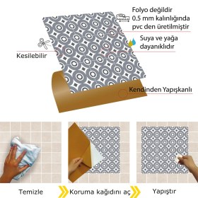 Resim Tink Kendinden Yapışkanlı Geometrik 042 Desenli Pvc Karo 30X30 cm (56 Adet) 5m2 