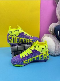 Resim Nstil Erkek Çocuk Halısaha Krampon Çoraplı Çivili Futbol Spor Ayakkabısı F35KR 