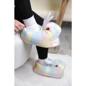 Resim Oksit Earna Tavşan Model Şişme Peluş Kadın Panduf 