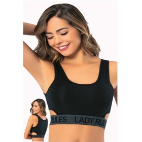 Resim Kadın Geniş Askılı Lady Spor Büstiyer Pencere Detaylı Dalgıç Pedli 001 