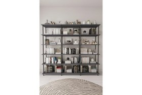 Resim Mobitopya Çevir Kur 200 cm Antrasit Kitaplık 