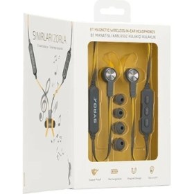 Resim Syrox S32 Mıknatıslı Kulakiçi Spor Kulaklık Bluetooth V5.0 Beyaz-Gri Ergonomik Tasarım 