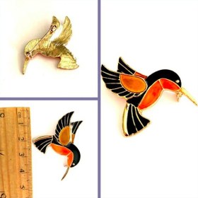 Resim Omeniv Vintage Retro Tarz Kolibris Arı Kuşu Broş İğne Mine Kaplı 37890718 