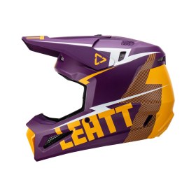 Resim Leatt Moto 3.5 Junior Indigo mor sarı M motosiklet cross enduro kask 