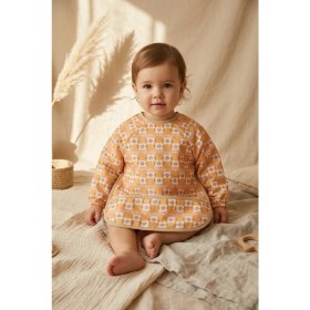 Resim Babydonat 2'li Set Sıvı Geçirmez Uzun Kollu Mama Önlüğü - Blw Uyumlu Leke Tutmaz Butterfly ve Vintage Çiçek Desenli Bebek Aktivite Önlüğü 6-24 Ay 