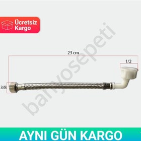 Resim Tema & Siamp Gömme Rezervuar Fleks Hortum Dirsekli 3/8 - 1/2 