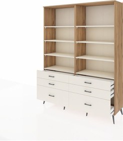 Resim Hyperion Gardrop 8 Raflı 6 Çekmeceli 176x44x221 Çam-aytaşı Aytaşı 