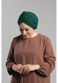 Resim Hürrem Bone Zümrüt Pratik Hazır Geçmeli Tesettür Bone Sandy Büzgülü Salaş 2119 37 Zümrüt 