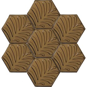 Resim Armada Çini 15x17 Cm Yaprak BronzAltıgen Seramik 