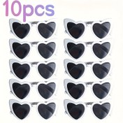 Resim 10 adet Kalp Şeklinde Moda Gözlük - Şık PC Malzemesi, Kalp Şeklinde Tasarım, Düğünler, Düğün Kız Arkadaş Hediyesi, Parti Hediyeleri, Fotoğrafçılık Aksesuarları, Romantik Hediye Fikri | Kalp Şeklinde Moda Gözlük | Hafif Gözlük 