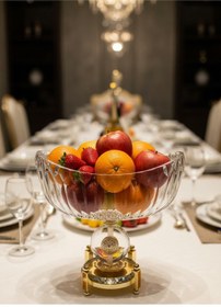 Resim Elta Collection Ultra Lüks Premium Kristal Gold Gondol Kase Dekoratif Masa Ve Salon Aksesuarı Gold 