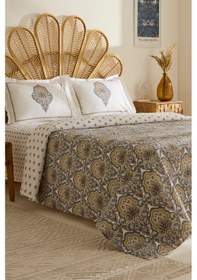 Resim Karaca Home Cherly %100 Pamuk Çift Kişilik Pike Takımı Hardal Hardal 