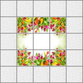 Resim Gök Panel 60 x 60 LED Panel Aydınlatma Desenli 3x3 9'lu Grup 46510246SA 