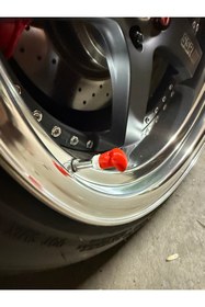 Resim ADA 3D Kırmızı Boks Eldiveni Görünümlü Spor Araba Lastik Jant Sibop Kapağı 4 Adet 