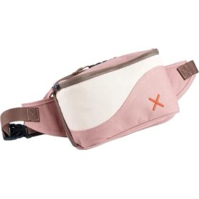 Resim Pembe Krem Kanvas Unisex Göğüs ve Bel Çantası 