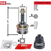 Resim MGA 70560 Aks Kafası Dış Ranger / Mazda B2500 26×25×61 