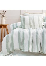 Resim Schafer Home Costa İpliği Boyalı Tek Kişilik Nevresim Takımı 3 Parça-haki 
