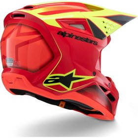 Resim Alpinestars SM3 Youth Fray Off-Road Çocuk Genç Motosiklet Kaskı Kırmızı Sarı 