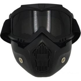 Resim Anka Shop Cross Motosiklet Bisiklet Gözlüğü Açık Kask Maskesi Süngerli Bant Lastikli Jet Maske Siyah Cam 
