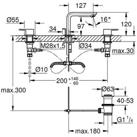 Resim Grohe Lineare 3 Delikli Lavabo Bataryası 20304001 