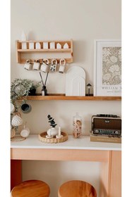 Resim Grootland Montessori Çocuk Bebek Odası Kitaplık Askılık Çok Amaçlı Duvar Rafı 