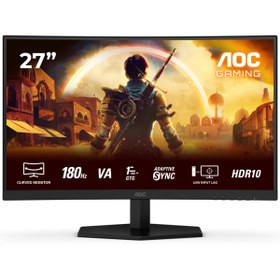 Resim AOC Gaming Aoc C27G42E 27" 180Hz 0.5ms HDMI Dp Adaptivesync HDR10 Fhd Fast Va Gaming Monitör 
