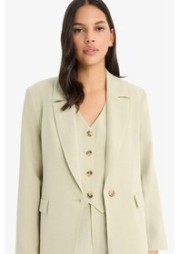 Resim DeFacto Oversize Geniş Kalıp Keten Karışımlı Blazer Ceket Z2536AZ25SPKH176 Haki 
