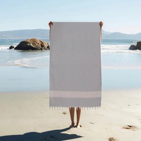 Resim Homedius Diamond Elmas Desenli Pamuk Peştamal 100x180 cm Gri 