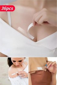 Resim jetfast 36 Parça Şeffaf Elbise Sabitleyici Dekolte Takı Kıyafet Sabitleme Bandı Elbise Kaydırmaz Bant 