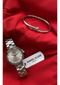 Resim Daniel Klein Mrd12370 Gümüş Renk Kadın Kol Saati Bileklik Hediyeli 