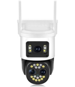 Resim 3 Lensli 12mp Wifi Ip Kamera Çift Zoom Tam Renkli Gece Görüşlü İki Yönlü Sesli Dış Mekan Kamera 