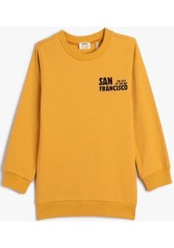 Resim Koton Erkek Çocuk Sweatshirt Uzun Kollu Bisiklet Yaka San Francisco Baskı Detaylı 001 Hardal 