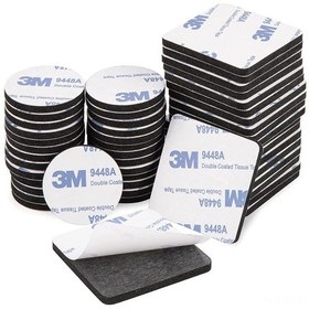 Resim Mufunye 100 Adet Siyah 3m Eva Köpük Çift Taraflı Bant - 2mm Kalınlık, Güçlü Yapıştırıcı, 40x40mm Kare Ve Daire, Halka, Dekorasyonlar İçin 