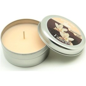 Resim Bozkurt Yuvarlak Teneke Kutuda Kokulu Mum Vanilya 