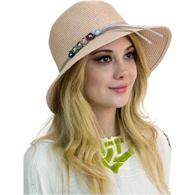 Resim Bay Şapkacı Çiçekli Kadın Hasır Şapka 1457 Pembe Pembe 