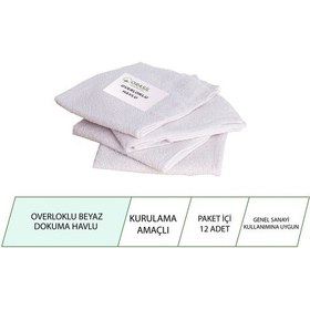 Resim Overloklu Havlu Temizlik Silme-Silgi Bezi 38x38 Cm 