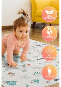 Resim Minimono 3'lü Desen Mama Sandalyesi Altı ve Aktivite Örtüsü 