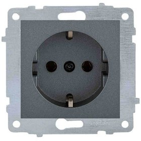 Resim Helezon Ovivo Füme Topraklı Priz Çerçevesiz 