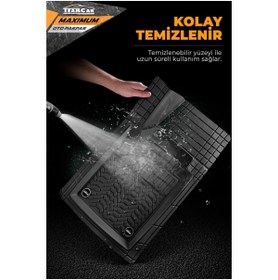 Resim Genel Markalar Tata Marina ile Uyumlu 4D Havuzlu Kutulu Maximum Paspas Siyah Krom Karbon 