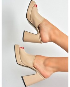 Resim Fox Shoes Ten Kalın Topuklu Kadın Terlik M404100409 