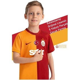 Resim Galatasaray Lisanslı 23-24 5 Yıldızlı Parçalı Sarı Kırmızı Çocuk Forma Kırmızı 